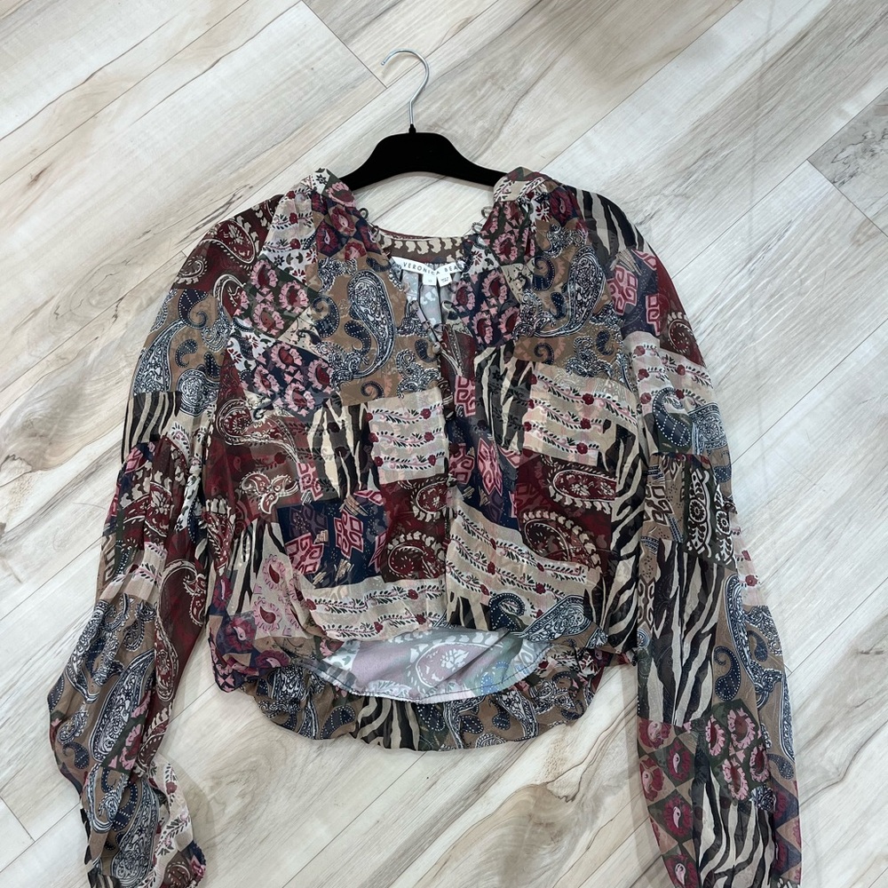 Veronica Beard Multicolor Patchwork Blouse NWT - image 1
